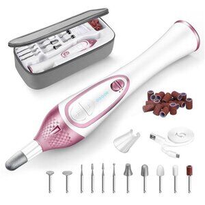 36-Piece Professional Manicure & Pedicure Kit, Cordless Nail Drill Machine,